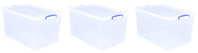 Really Useful Box Plastic Nestable Storage Boxes 83 Litre 440 x 685 x 368 mm Pack of 3