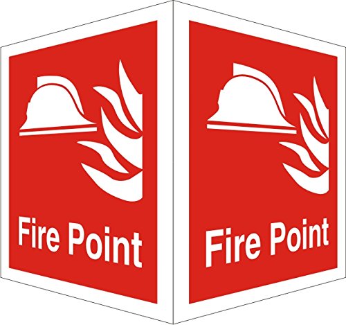 Fire Point Sign Self Adhesive Plastic Assorted Red, White 20 x 15 cm