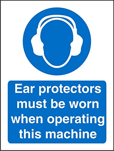 Mandatory Sign Ear Protectors With This Machine Vinyl 30 x 20 cm