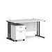 Dams International Straight Desk with 2 Drawer Pedestal SBK214WH 1,400 x 800 x 725 mm