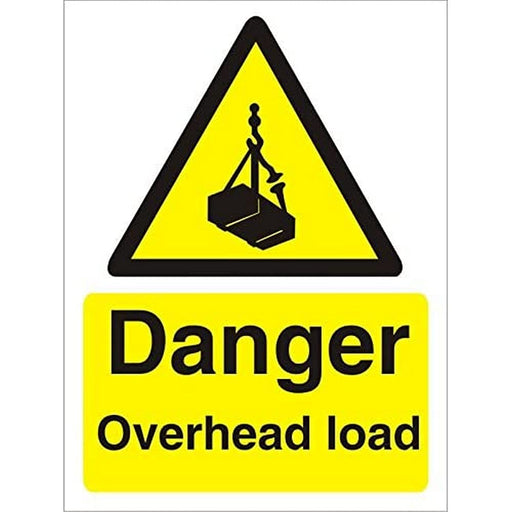 Warning Sign Overhead Load Plastic 20 x 15 cm
