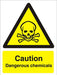 Warning Sign Dangerous Chemicals Vinyl 30 x 20 cm