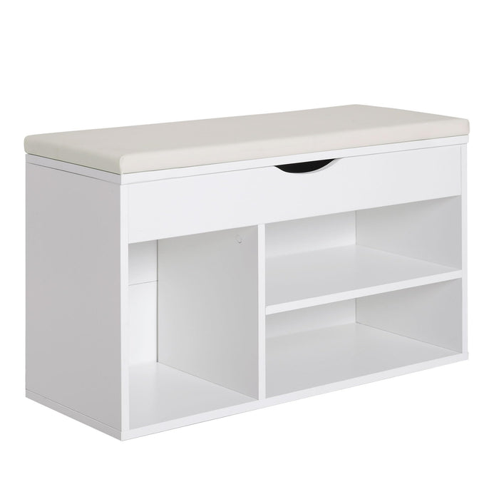 HOMCOM Shoe Cabinet 837-005V01 Particle Board White 300 mm x 800 mm x 470 mm