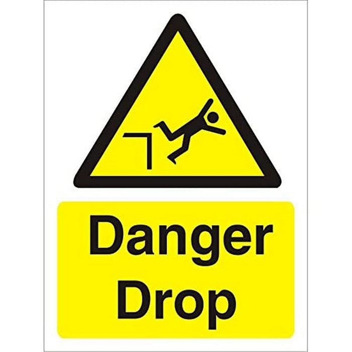 Warning Sign Danger Drop Plastic 40 x 30 cm