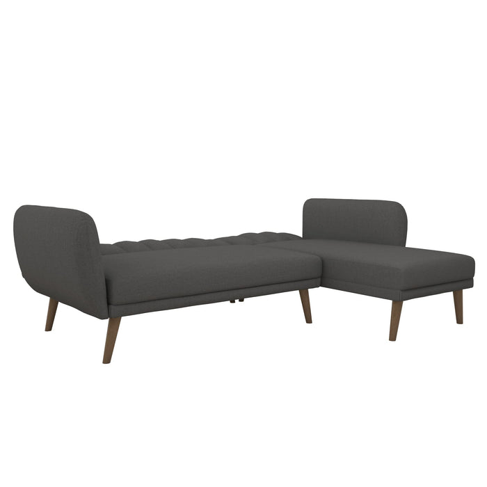 Novogratz 3 Seat Sofa DARK GREY LINEN Linen 2,235.00 (W) x 800.00 (D) x 1,408.00 (H) mm
