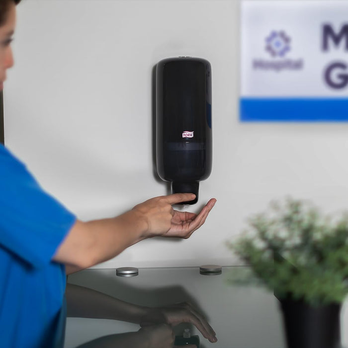 Tork Soap Dispenser for Liquid Soap, Spray Soap and Hand Sanitiser S11 Black 560008