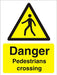 Warning Sign Pedestrians Crossing Plastic 40 x 30 cm