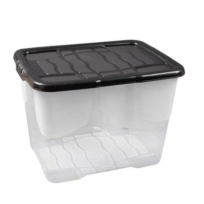Storage Box XW205-CLR/BLK-EX 24 L Transparent Polypropylene 40 x 30 x 28 cm