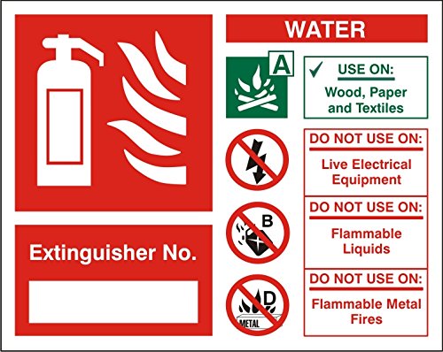 Fire Extinguisher Sign Water Extinguisher No. Vinyl 15 x 15 cm