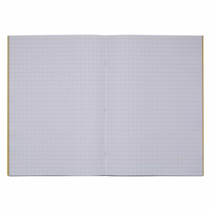 Rhino A4 Exercise Book 80 Page 10mm Squares S10 Yellow (Pack 50) - VEX668-215-8
