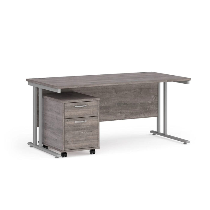 Dams International Straight Desk with 2 Drawer Pedestal SBS216GO 1,600 x 800 x 725 mm