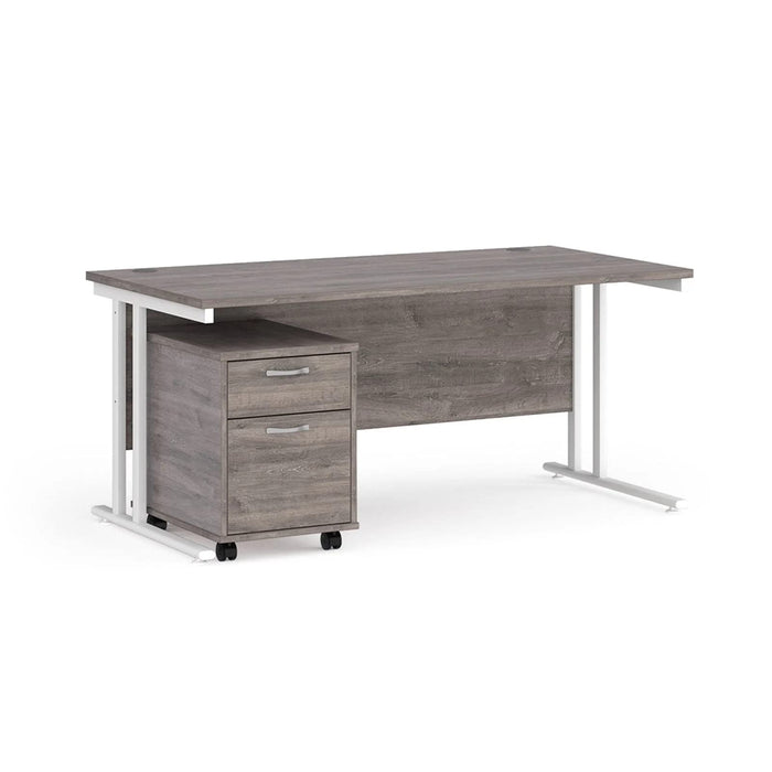Dams International Straight Desk with 2 Drawer Pedestal SBWH216GO 1,600 x 800 x 725 mm