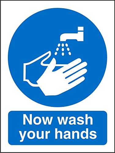 Mandatory Sign Now Wash Your Hands Plastic 30 x 20 cm
