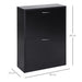 HOMCOM Shoe Cabinet 833-170BK Metal, Particle Board Black, White 600 mm x 240 mm x 800 mm