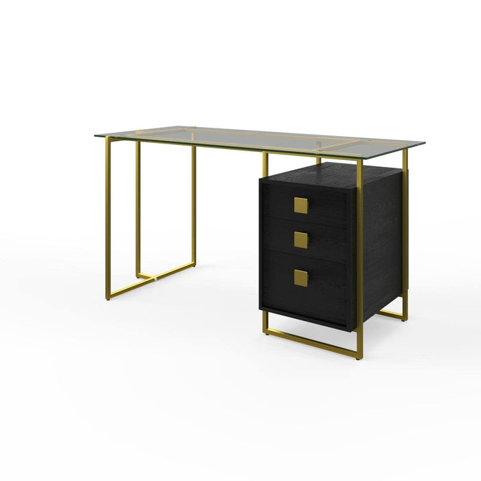 Alphason Desks AW21922 Black And Gold 1,410 (W) x 645 (D) x 755 (H) mm