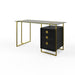 Alphason Desks AW21922 Black And Gold 1,410 (W) x 645 (D) x 755 (H) mm