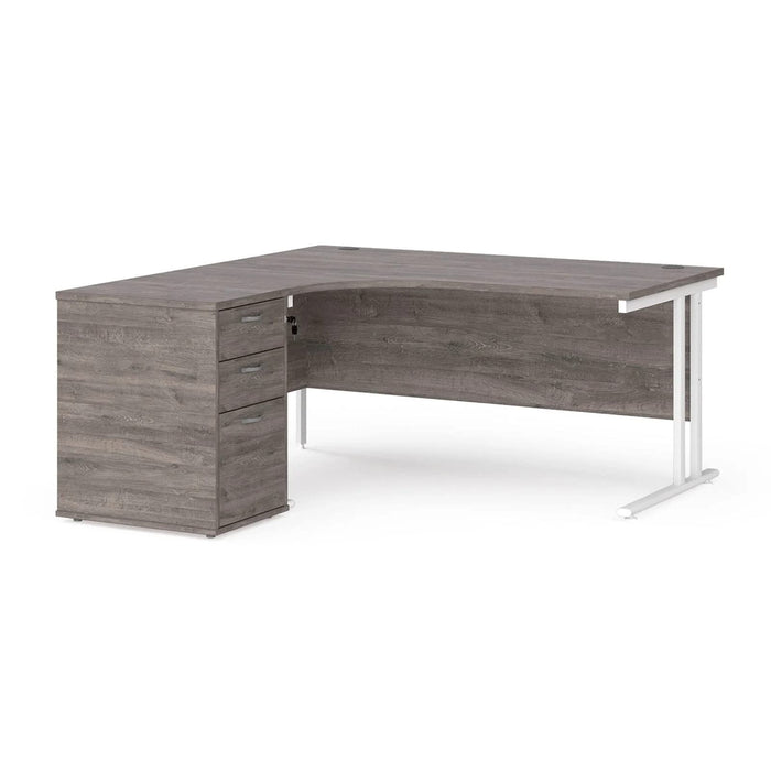 Dams International Desk with Pedestal EBWH16LGO 1,600 x 1,626 x 725 mm