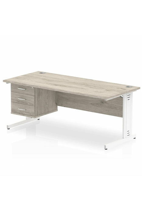 dynamic Ergonomic Desk Impulse MIRDW18FP3WGRY Grey Oak 1800 mm x 800 mm x 730 mm