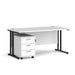 Dams International Straight Desk with 3 Drawer Pedestal SBK316WH 1,600 x 800 x 725 mm