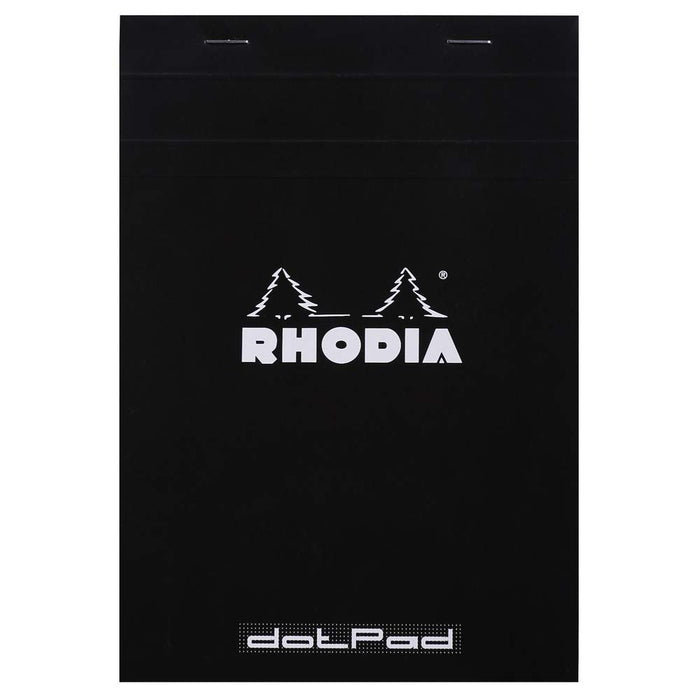 Rhodia Notepad 16559C A5 Dotted Stapled Top Bound Cardboard Soft Cover Black Perforated 160 Pages