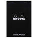 Rhodia Notepad 16559C A5 Dotted Stapled Top Bound Cardboard Soft Cover Black Perforated 160 Pages