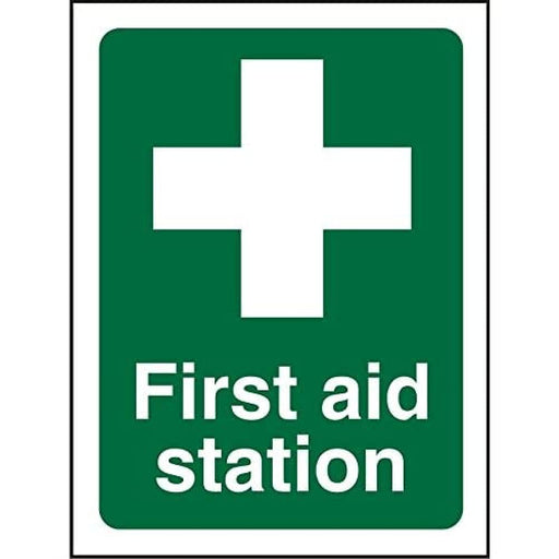 First Aid Station Sign Vinyl 20 x 15 cm