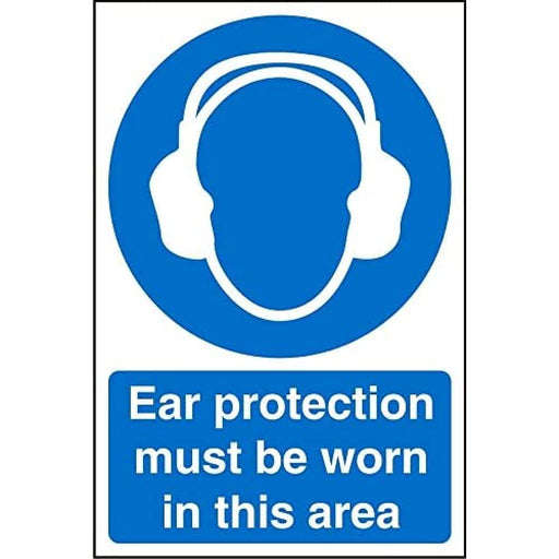 Mandatory Sign Ear Protection Plastic 60 x 40 cm