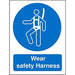 Mandatory Sign Safety Harness Plastic 30 x 20 cm