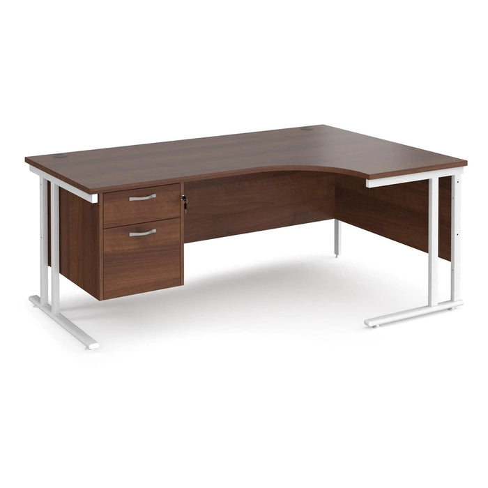 Dams International Right Hand Ergonomic Desk MC18ERP2WHW 1,800 x 1,200 x 725 x 800 - 990 mm