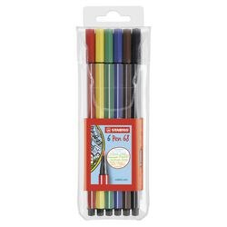 STABILO Pen 68 Premium Fibre Tip Pens Assorted Pack of 6