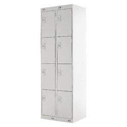 LINK51 Standard Mild Steel Locker with 4 Doors Standard Deadlock Lockable with Key 2 300 x 450 x 1800 mm Grey