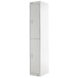 LINK51 Standard Mild Steel Locker with 2 Doors Standard Deadlock Lockable with Key 300 x 450 x 1800 mm Grey
