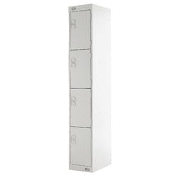 Link Lockers Secure Personal Storage Lockers 4 Door Grey 300 x 1800 x 450 mm