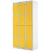 LINK51 Standard Mild Steel Locker with 2 Doors Standard Deadlock Lockable with Key 3 300 x 450 x 1800 mm Grey & Yellow