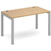 Dams International Rectangular Starter Unit Single Desk with Oak Coloured Melamine Top and Silver Frame 4 Legs Connex 1200 x 800 x 725mm