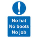 Mandatory Sign No Hat, No Boots€¦ PVC 30 x 20 cm