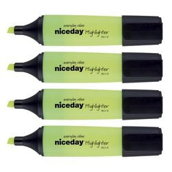 Niceday HC1-5 Highlighter Yellow Broad Chisel 1-5 mm Pack of 4