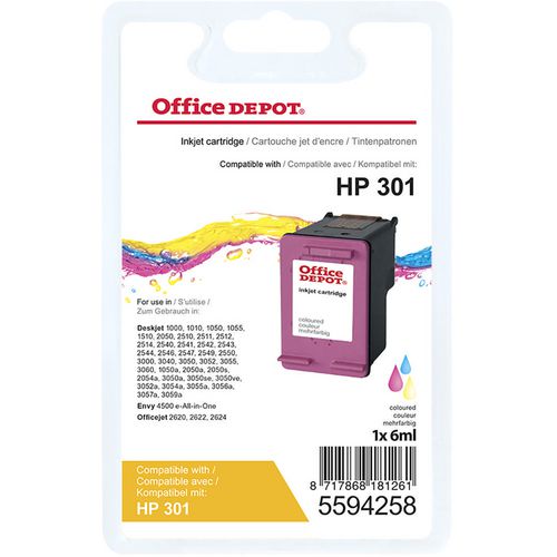 Office Depot 301 Compatible HP Ink Cartridge CH562EE Cyan, Magenta, Ye —  Parkem