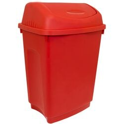 Bentley Flip Top Waste Bin 50L Plastic Red 45 x 32 x 63 cm