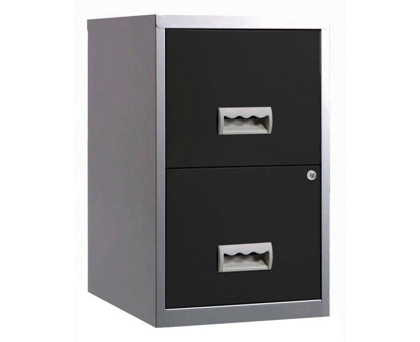 Pierre Henry Filing Cabinet with 2 Lockable Drawers Maxi 400 x 400 x 660 mm Black, Silver