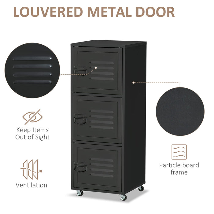 HOMCOM Filing Cabinet Black 385 x 380 x 1,030 mm