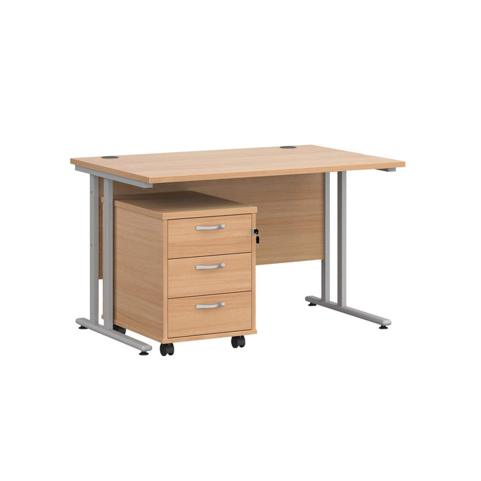 Dams International Straight Desk with 2 Drawer Pedestal SBS212B 1,200 x 800 x 725 mm