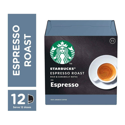 Starbucks Espresso Roast Caffeinated Ground Coffee Pods Espresso 5.5 g Pack of 12