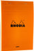 Rhodia Legal Pad 16260C A5 Squared Stapled Top Bound Cardboard Hardback Yellow Perforated 80 Pages