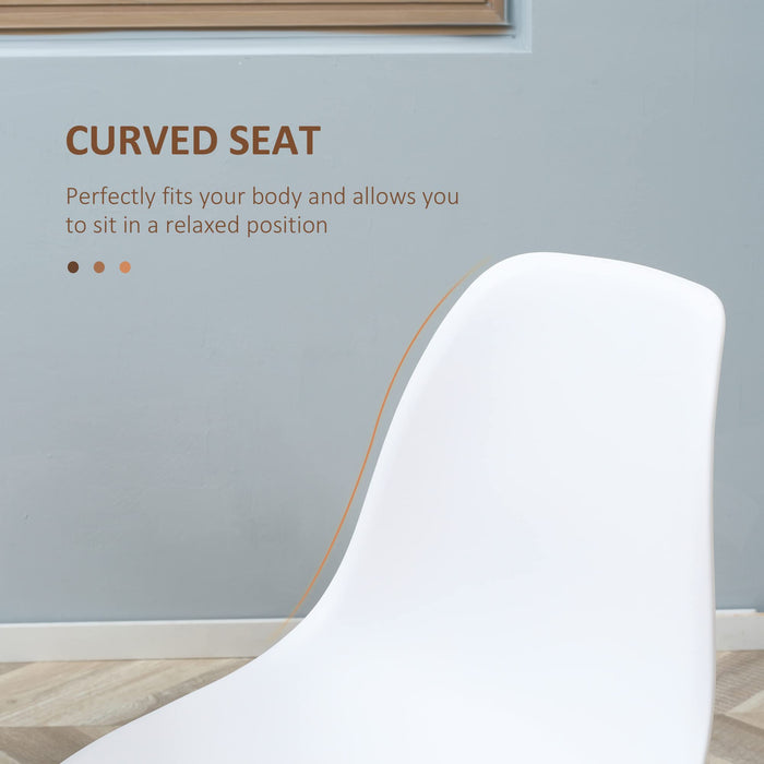 HOMCOM Dining Chair 835-528 PP (Polypropylene), Metal White