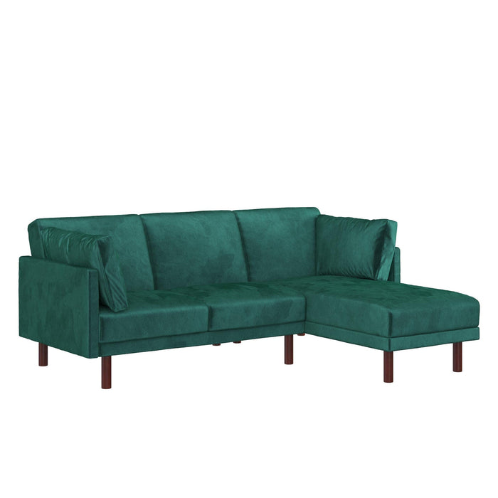 DOREL HOME 3 Seat Sofa GREEN VELVET Velvet 2,044.70 (W) x 1,562.00 (D) x 800.00 (H) mm