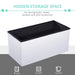 HOMCOM Folding Storage Ottoman Cream White