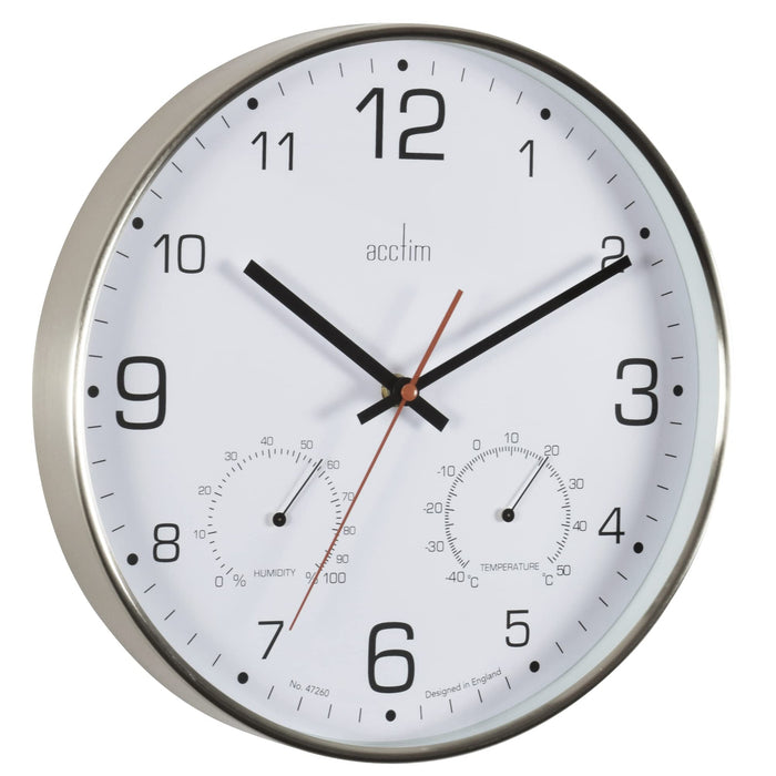 Acctim Wall Clock 29147 30.5 x 30.5 x 4.3 x 30.5 cm Brushed Metal