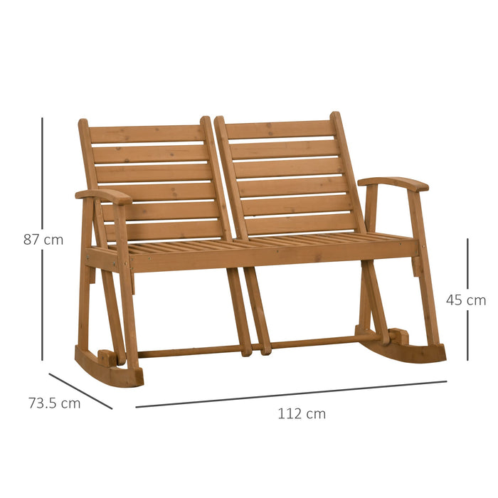 OutSunny Rocking Chair Fir Wood 735 x 1,120 x 870 mm Brown
