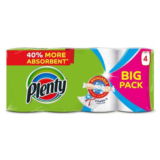Plenty Kitchen Rolls The Original One 2 Ply 100 Sheets Pack of 4